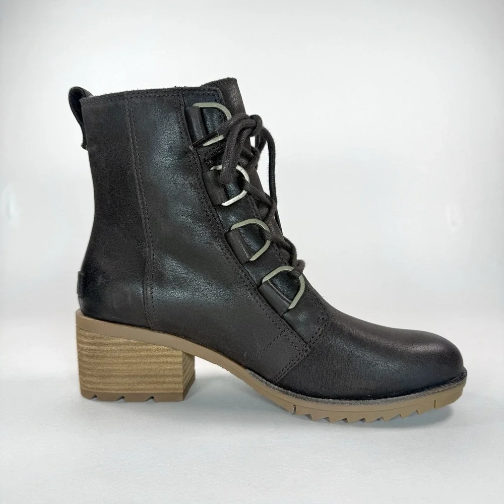 Sorel Womens 8.5 Waterproof Leather Lace Up Ankle‎ Boots Brown NL3715 NWT